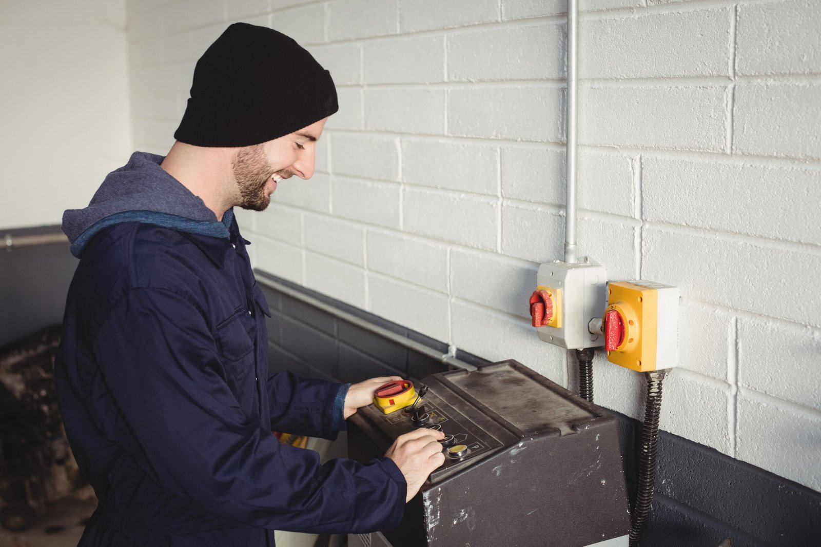 HVAC technician installing a new residential furnace