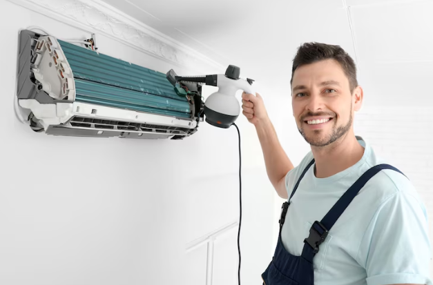 Ductless mini split system installed without using existing ductwork in home